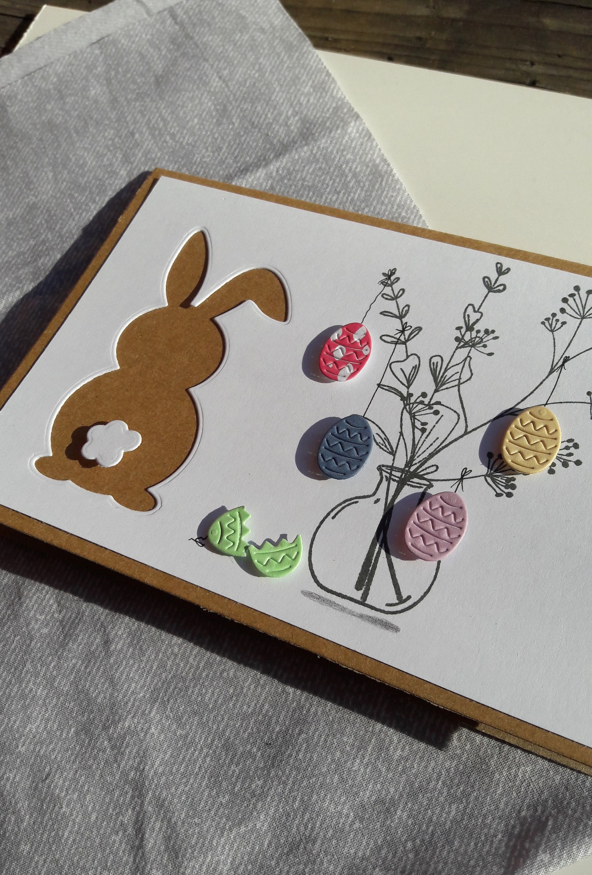 D4DREAM Oster-Pop-Up-Karte – 3D Karte Mit Osterhasen & Kreuz, Inkl. Umschlag