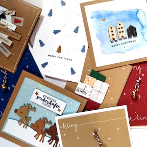 5er-Set: Überraschungpaket Weihnachtskarten | handgemachte Weihnachtskarten als Weihnachtspost mit Weihnachtsgrüssen