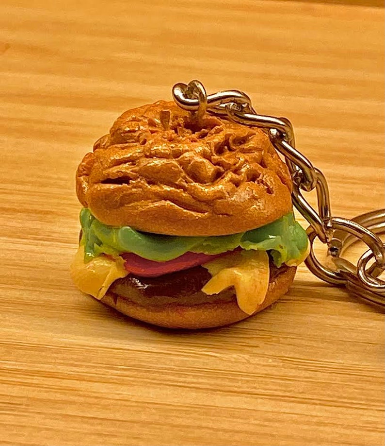 Hamburger & Hot Dog Keychain, Burger Keychain, Hot Dog Keychain, Food