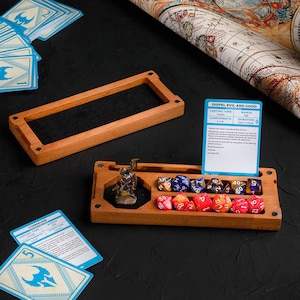 Dice Box | Hardwood Rpg Dice Tray | Dice Tray And Storage | Dungeon Master | Dnd Gift | Rolling Tray | Dm Gift |