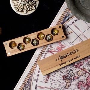 Personalized D&D Dice Box, DnD Dice Storage, Custom Engraved RPG Gift, Unique Dice Holder for Tabletop Gaming