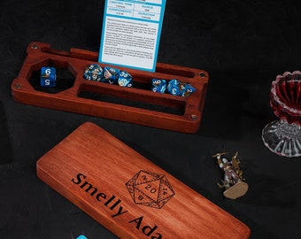 Personalized D&D dice box, Dnd dice box and storage, dnd engraved wood dice box, dice case, wood dice box