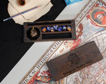Personalized DnD Dice Box, Dice Tray and Storage, Wooden Dice Box, Dice Holder Box, Dnd Gift