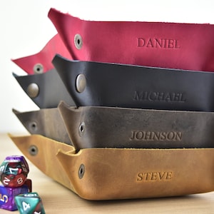 Rolling Dnd Leather Dice Tray, Custom Rolling Leather Dice Tray, Dice Holder, Dice Storage For Board Game