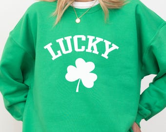 Lucky Charm Sweatshirt, Irish Shamrock Sweater, St Patrick's Day Sweatshirt, Saint Patricks Gift for Women, One Lucky Clover Crewneck