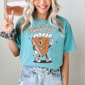 Piece Out Retro Pumpkin Pie Shirt Thanksgiving Shirt Fall Tshirt Women Cute Fall Crewneck Fall Graphic Tee Thankful Comfort Colors Tee image 10