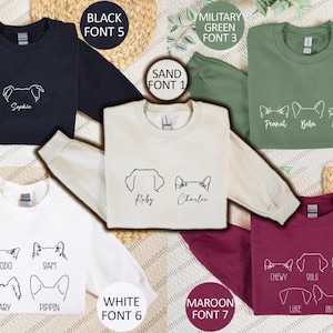 Custom Dog and Cat Sweatshirt Personalized Cat and Dog Ears Sweatshirt with Name Custom Cat Mom Sweater Dog Dad Gift Pet Lover Gift for Him