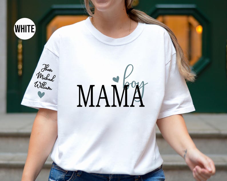 Personalized Boy Mama Shirt With Kid Names,Comfort Colors, Custom Mama Tshirt, Personalized Mom Shirt, Mothers Day Gift, Mom Birthday Gift