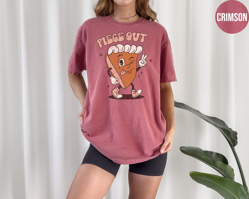 Piece Out Retro Pumpkin Pie Shirt Thanksgiving Shirt Fall Tshirt Women Cute Fall Crewneck Fall Graphic Tee Thankful Comfort Colors Tee image 7