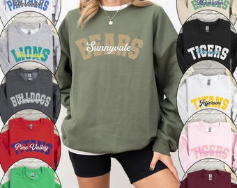 Custom School Sweatshirt, School Spirit Sweatshirts, School Mascot Shirt, Game Day Sweatshirt, School Spirit Wear, Back To School Gift