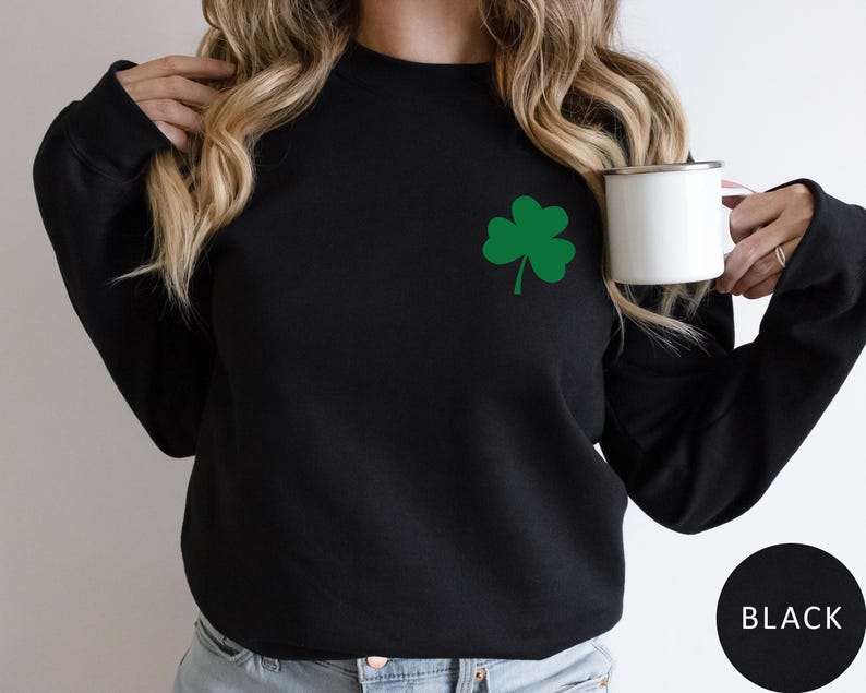 Sweat-shirt trèfle, pull de la Saint-Patrick, pull ras du cou irlandais pour la Saint-Patrick (femme), sweat à capuche Saint-Patrick, pull trèfle porte-bonheur image 3