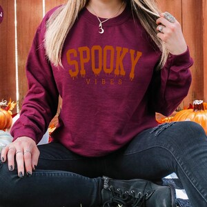 Spooky Vibes Sweatshirt, Spooky Halloween Sweater, Halloween Sweatshirt, Halloween Hoodie, Spooky Season Crewneck image 7