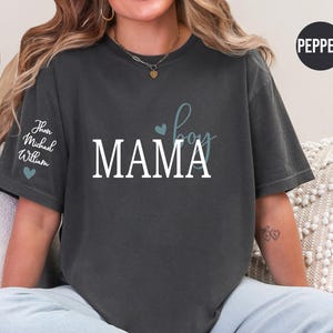 Personalized Boy Mama Shirt With Kid Names,Comfort Colors, Custom Mama Tshirt, Personalized Mom Shirt, Mothers Day Gift, Mom Birthday Gift