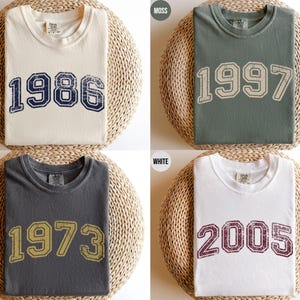 Retro Custom Year Shirt,Retro Birth Date Tshirt,Comfort Colors,Personalized Birthday Crewneck,College Birth Year Tee,50th Birthday Gift