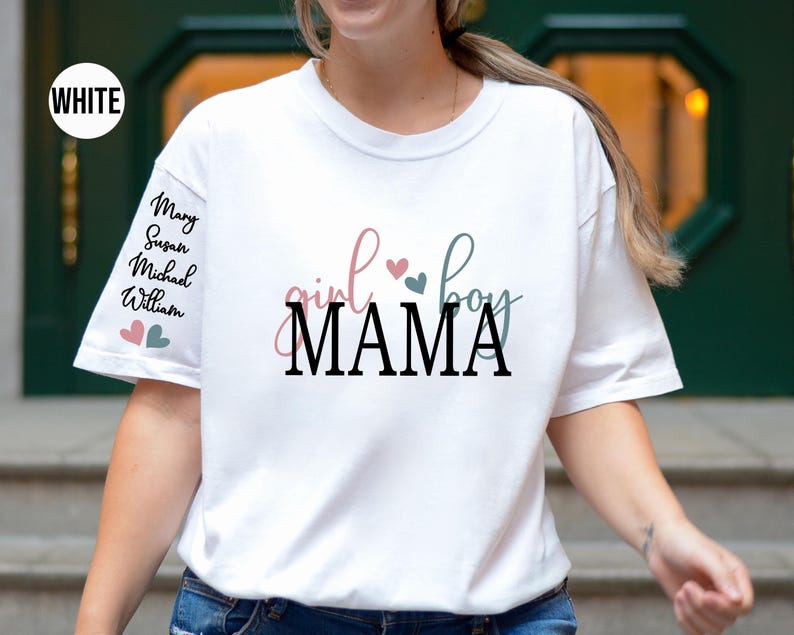 Personalized Boy Mama Shirt With Kid Names,Comfort Colors, Custom Mama Tshirt, Personalized Mom Shirt, Mothers Day Gift, Mom Birthday Gift