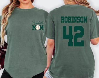 T-shirt personnalisé pour maman de joueur de baseball, T-shirt Comfort Colors pour maman de joueur de baseball, T-shirt personnalisé pour les jours de match pour maman de joueur de baseball, Cadeau pour la fête des mères pour maman de joueur de baseball