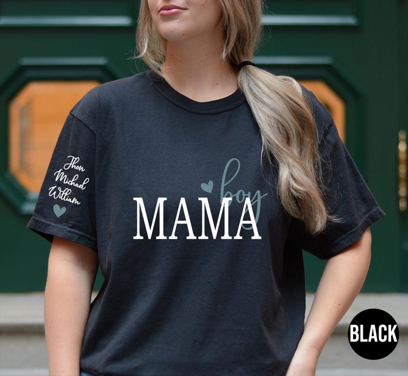 Personalized Boy Mama Shirt With Kid Names,Comfort Colors, Custom Mama Tshirt, Personalized Mom Shirt, Mothers Day Gift, Mom Birthday Gift