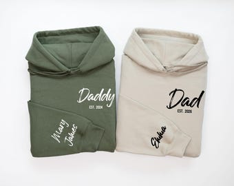 Custom Dad Hoodie, Personalized Dad Est Sweatshirt With Kids Names,Fathers Day Gift,Girl & Dad Sweatshirt,Boy and Dad Sweater,Daddy Crewneck