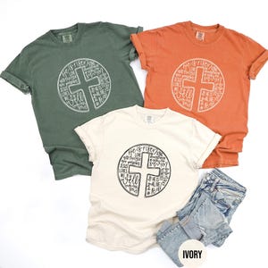 He Is Risen Shirt, Comfort Colors Easter Tshirt, Cross With Words Shirt, Jesus Shirt, Christian Cross Crewneck, Bible Verse Tee, Easter Gift image 3