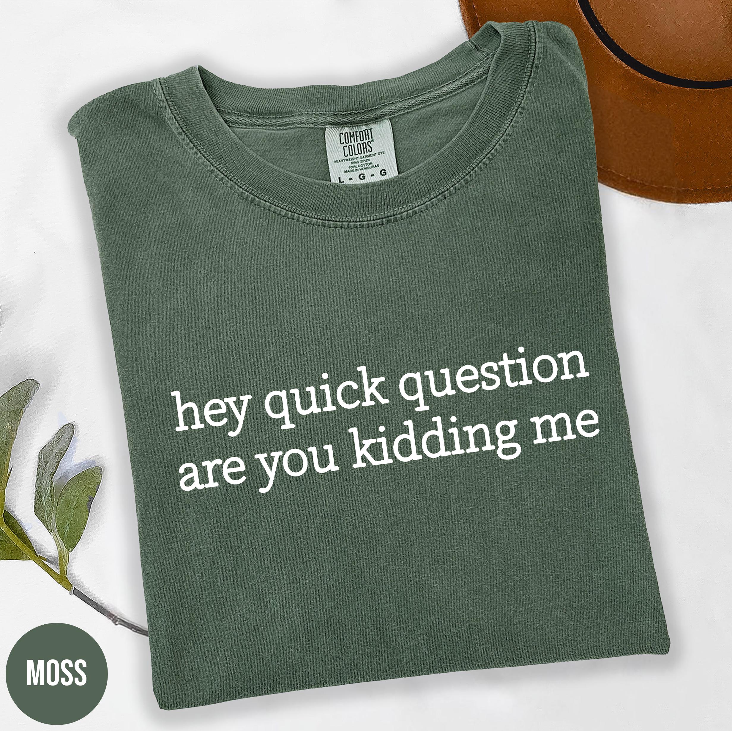 Comfort Colors® Hey Quick Question Are You Kidding Me Shirt,  Sarcastic Tshirt,  Funny Humor Shirt, Funny Meme Shirt, Mental Health Shirt