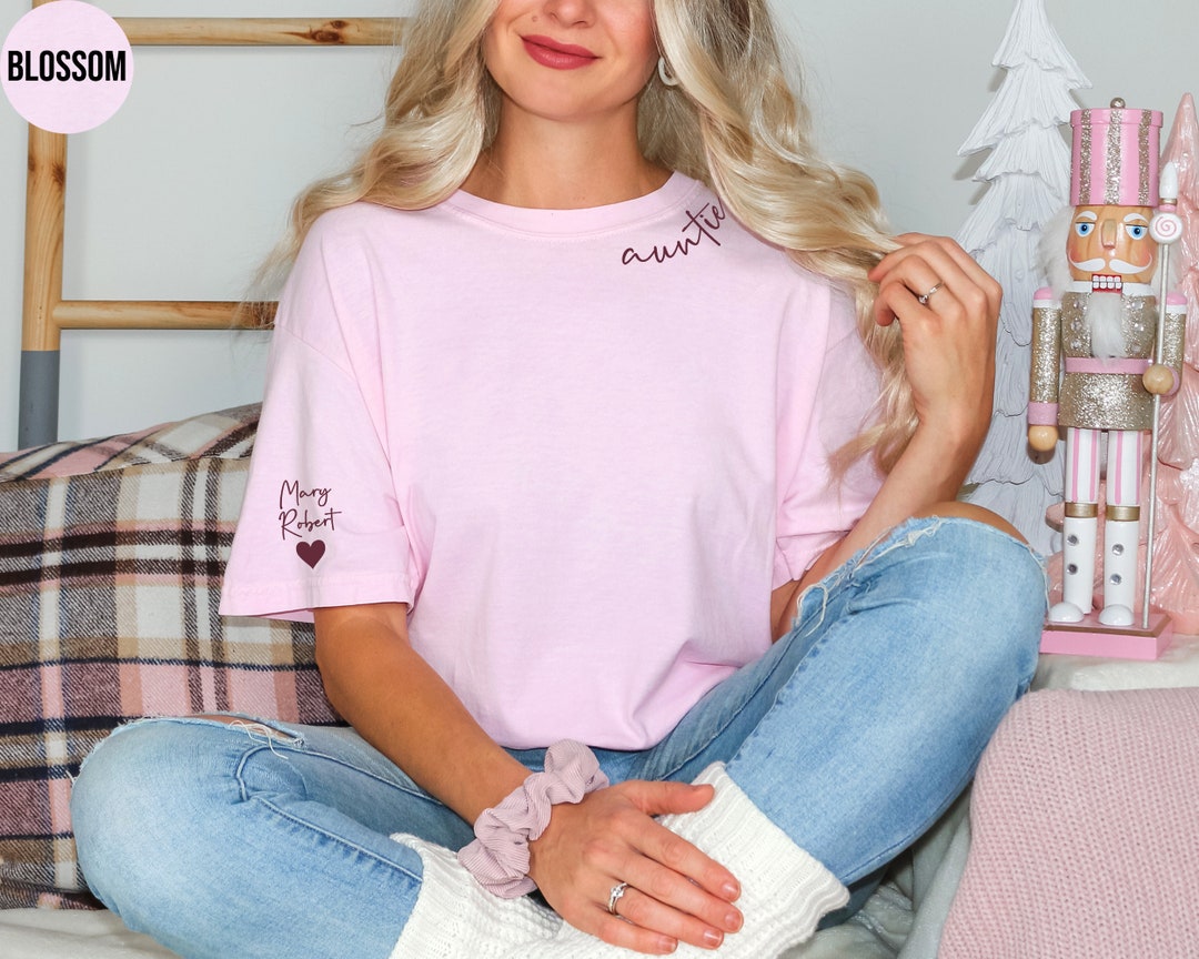Personalized Auntie Shirt With Niece and Nephew Names Custom Auntie ...