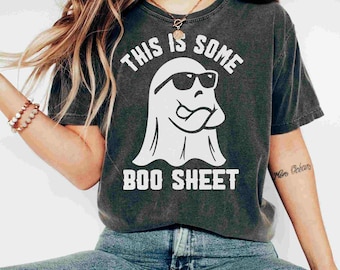 This is Some Boo Sheet Halloween Shirt Comfort Colors Retro Halloween Tshirt Cool Ghost Crewneck Funny Halloween T Shirt Gift for Halloween