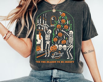Halloween Shirt Tis the Season to be Creepy T Shirt Comfort Colors Dead Inside Halloween Tshirt Black Halloween Crewneck Funny Halloween Tee