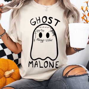 Comfort Colors Halloween Shirts Women, Ghost Malone Halloween T-Shirt, Halloween Tee, Scary Ghost Shirt, Boo Tee Gift, Happy Halloween Tee image 5