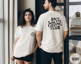 Custom Anti Social Lifting Club Shirt, Unisex Comfort Colors Tshirt, Personalized Social Club Crewneck, Gym Shirts Men, Gift for Him, Women