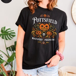 Pottsfield Harvest Festival Shirt, Gift For Autumn Harvest Tshirt, Comfort Colors Vegetables Fall Shirt, Skeleton Festival Tee, Goth Pumpkin