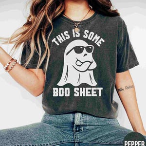 This is Some Boo Sheet Halloween Shirt Comfort Colors Retro Halloween Tshirt Cool Ghost Crewneck Funny Halloween T Shirt Gift for Halloween