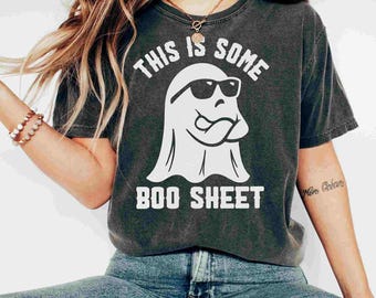 This is Some Boo Sheet Halloween Shirt Comfort Colors Retro Halloween Tshirt Cool Ghost Crewneck Funny Halloween T Shirt Gift for Halloween