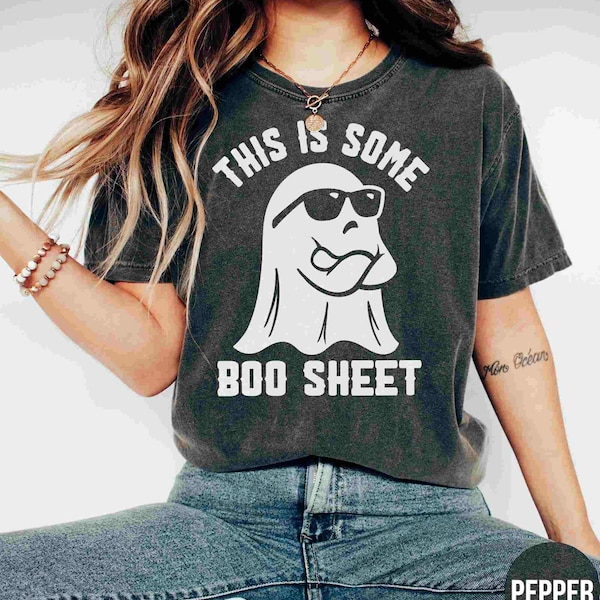 This is Some Boo Sheet Halloween Shirt Comfort Colors Retro Halloween Tshirt Cool Ghost Crewneck Funny Halloween T Shirt Gift for Halloween