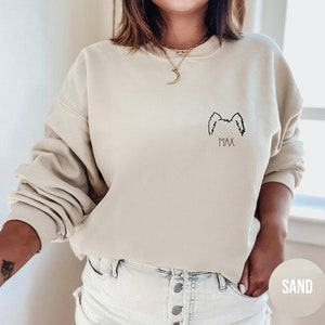 Custom Dog Ear Sweatshirt, Personalized Dog Sweatshirt, Custom Dog Mom Sweatshirt, Dog Dad Hoodie, Dog Gift for Pet Lovers Sweatshirt