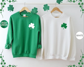 Shamrock Sweatshirt, St Patrick's Day Sweater, Irish Saint Patricks Day Crewneck for Women, Saint Patricks Hoodie, Lucky Clover Sweater