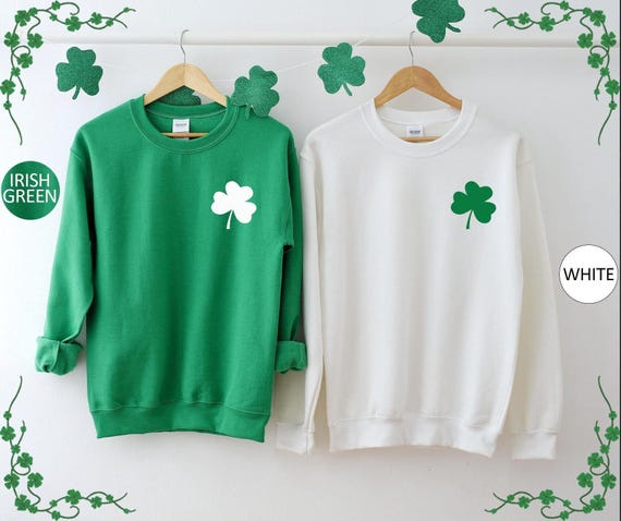 Shamrock Sweatshirt, St Patrick's Day Sweater, Irish Saint Patricks Day Crewneck for Women, Saint Patricks Hoodie, Lucky Clover Sweater