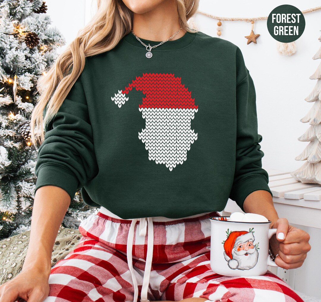 Santa Claus Christmas Sweater, Santa Silhouette Christmas Hoodie ...