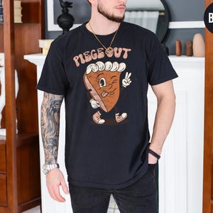 Piece Out Retro Pumpkin Pie Shirt Thanksgiving Shirt Fall Tshirt Women Cute Fall Crewneck Fall Graphic Tee Thankful Comfort Colors Tee image 5