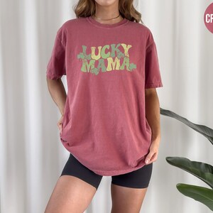 Lucky Mama Shirt, Comfort Colors Saint Patricks Tshirt, St Patricks Tee, Saint Patricks Day Gift for Mom, Shamrock Shirt, Irish Mom Crewneck image 5