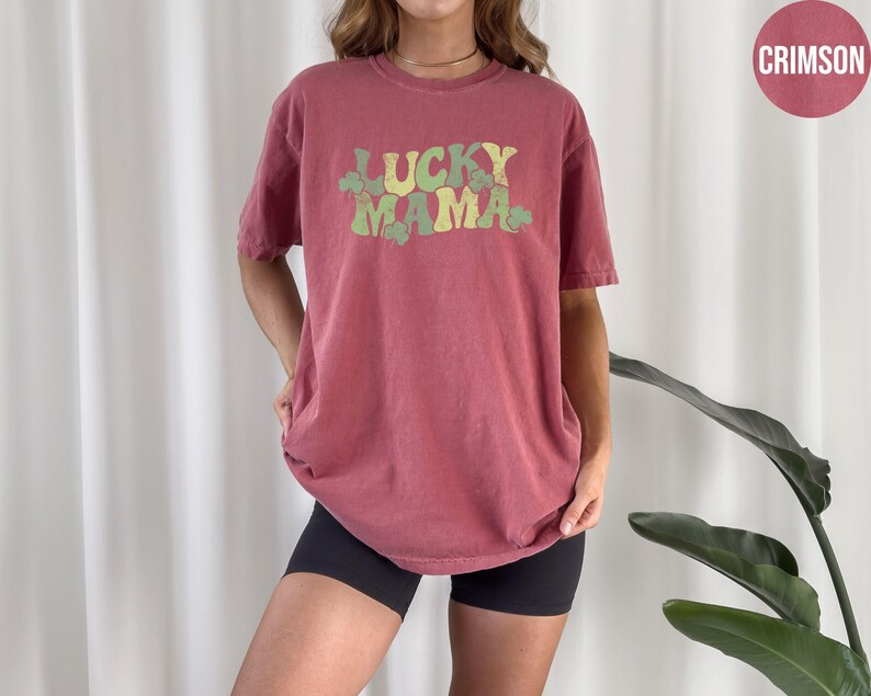 Lucky Mama Shirt, Comfort Colors Saint Patricks Tshirt, St Patricks Tee, Saint Patricks Day Gift for Mom, Shamrock Shirt, Irish Mom Crewneck image 5