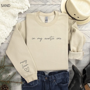 Sudadera "En la época de mi tía" con nombres de niños, sudadera con capucha personalizada para tía, regalos para tía, sudadera con capucha para tía, sudadera "En la época de mi tía", regalo para tía