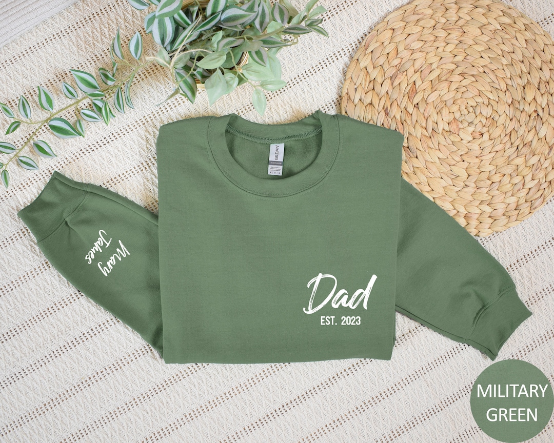 Personalized Dad Est Sweatshirt, Custom Dad Hoodie With Kids Names on