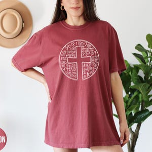 He Is Risen Shirt, Comfort Colors Easter Tshirt, Cross With Words Shirt, Jesus Shirt, Christian Cross Crewneck, Bible Verse Tee, Easter Gift image 8