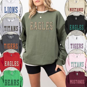 Custom School Mascot Sweatshirt, Personalized School Spirit Shirts, Team Sweatshirt, School Spirit Wear, Game Day Sweatshirt