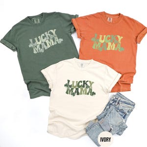 Lucky Mama Shirt, Comfort Colors Saint Patricks Tshirt, St Patricks Tee, Saint Patricks Day Gift for Mom, Shamrock Shirt, Irish Mom Crewneck image 7