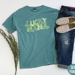 Lucky Mama Shirt, Comfort Colors Saint Patricks Tshirt, St Patricks Tee, Saint Patricks Day Gift for Mom, Shamrock Shirt, Irish Mom Crewneck image 6