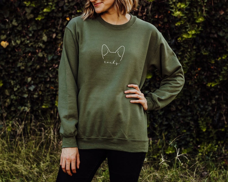 Personalized Dog Ear Sweatshirt Custom Dog Sweatshirt With Etsy