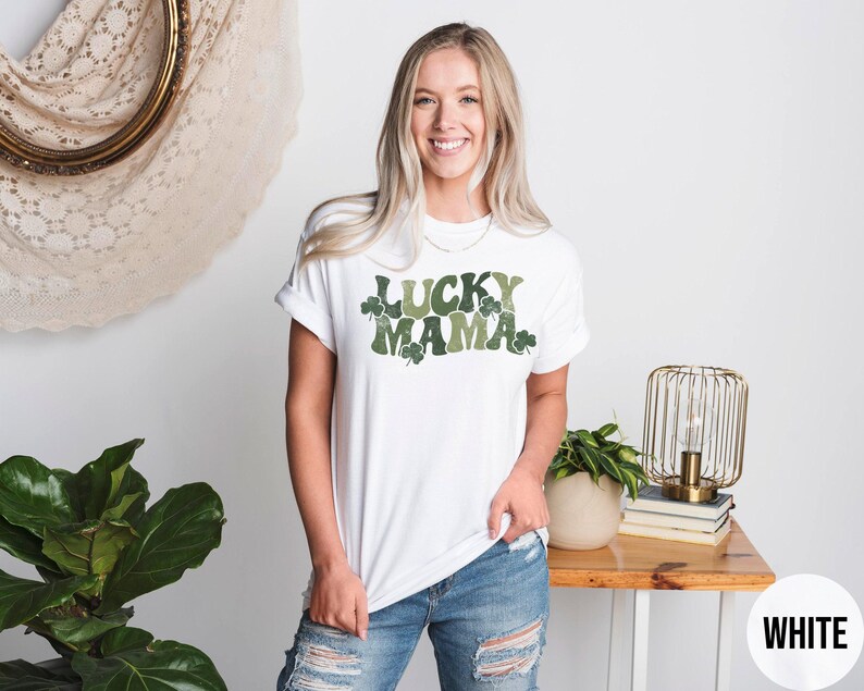 Lucky Mama Shirt, Comfort Colors Saint Patricks Tshirt, St Patricks Tee, Saint Patricks Day Gift for Mom, Shamrock Shirt, Irish Mom Crewneck image 3