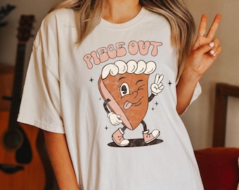 Piece Out Retro Pumpkin Pie Shirt Thanksgiving Shirt Fall Tshirt Women Cute Fall Crewneck Fall Graphic Tee Thankful Comfort Colors Tee