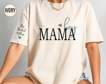 Personalized Boy Mama Shirt With Kid Names,Comfort Colors, Custom Mama Tshirt, Personalized Mom Shirt, Mothers Day Gift, Mom Birthday Gift